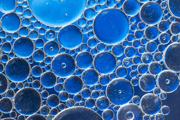 Abstract various dark blue bubbles texture