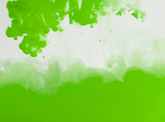 Abstract vibrant green ink cloud 