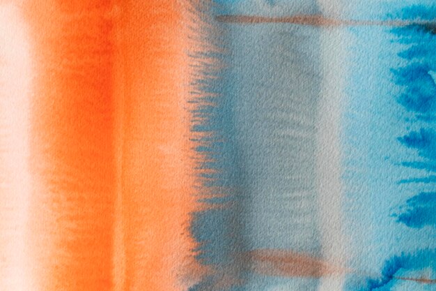 Абстрактная акварель оранжевый и синий фон
