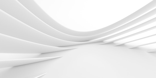 Abstract of white lines background, minimal dynamic shape, 3d rendering.