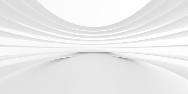 Abstract of white lines background, minimal dynamic shape, 3d rendering. Premium Photo