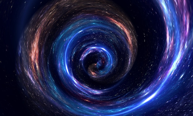 Абстрактная червоточина в космосе с газом и пылью, галактикой и звездами