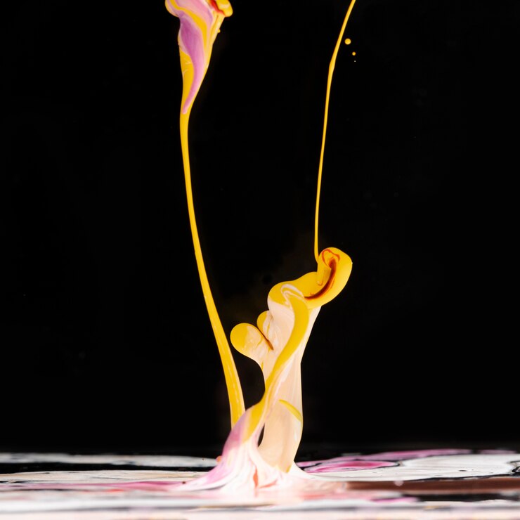 Free Photo abstract yellow acrylic shape in water