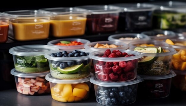 Abundance of fresh berry fruit in colorful bowl generated by AI