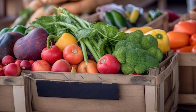 Abundance of fresh healthy vegetables in store generated by AI