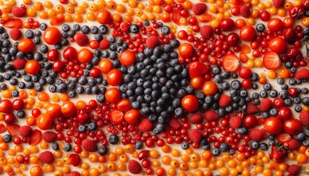 Бесплатное фото Изобилие спелых ягод в природе, созданное ии