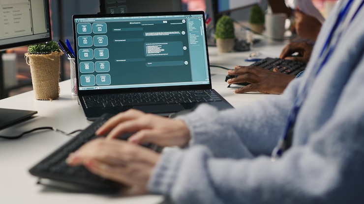 Free Photo account manager using ai chatbot for help in talking with customers