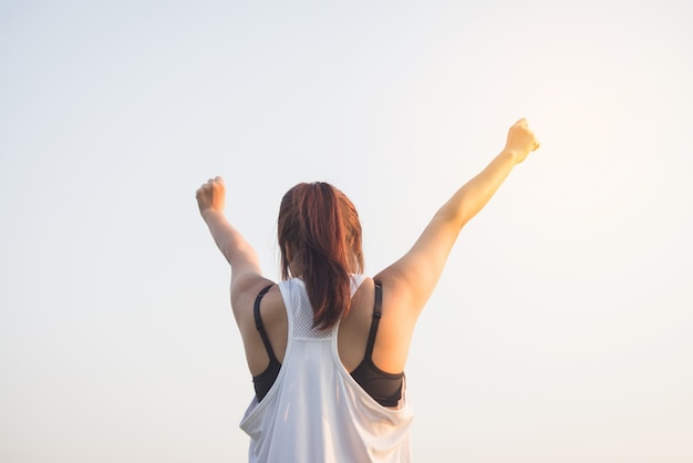 achievement athlete exercising young sunny