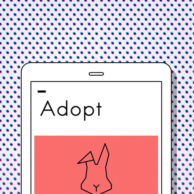 Foto gratuita adotta gli animali best friends rabbit icon