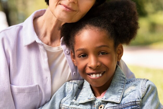 Adoptive mother spending time with her daughter