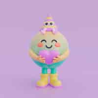 Free photo adorable 3d character for children