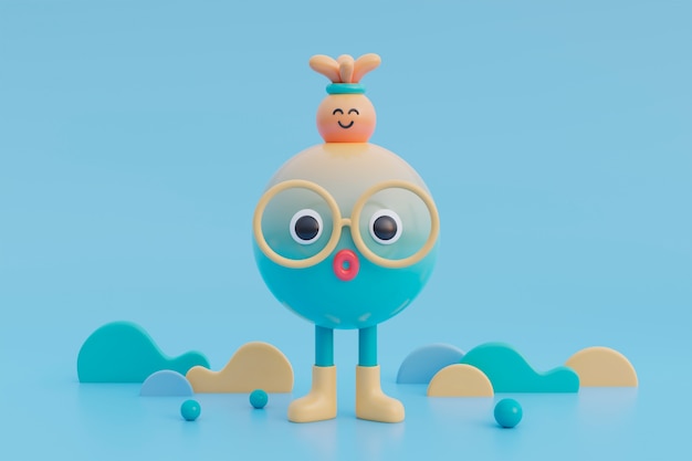 Adorable 3d character for children