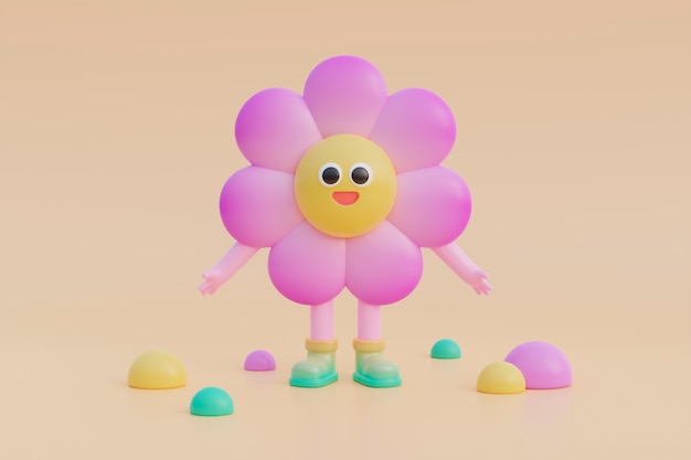 Бесплатное фото Очаровательный 3d персонаж для детей