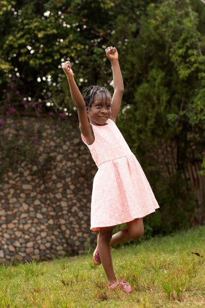 Adorable african black little girl