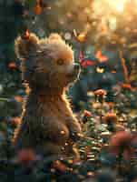 Free photo adorable bear illustration in digital art style