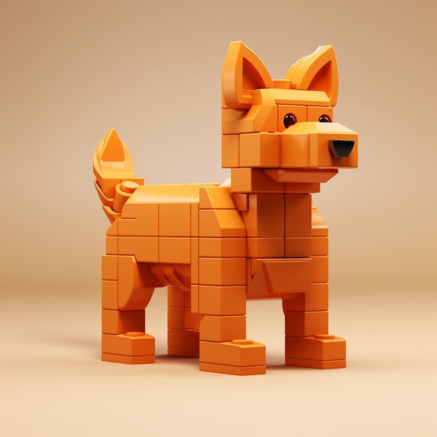 Бесплатное фото Очаровательная коричневая собака в студии