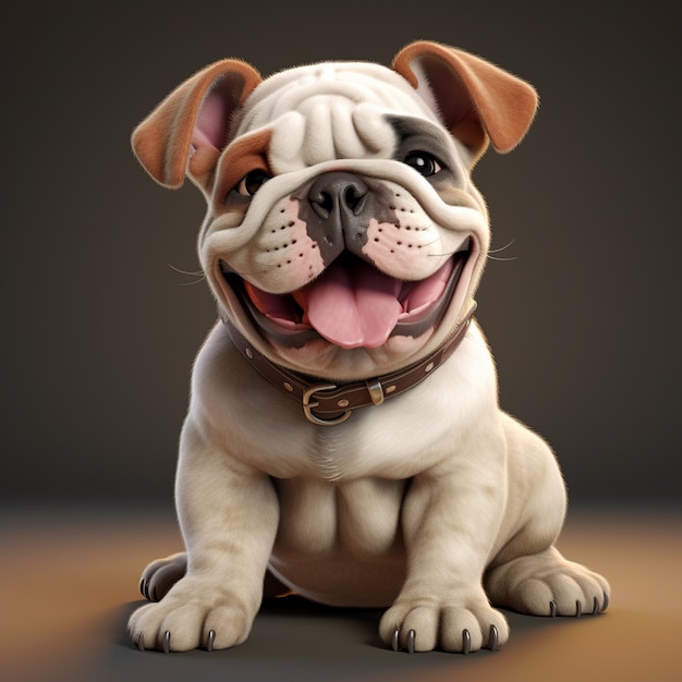 Adorable bulldog in studio