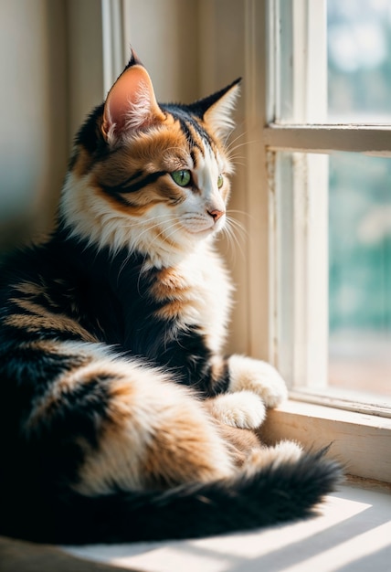 Free photo adorable cat lifestyle