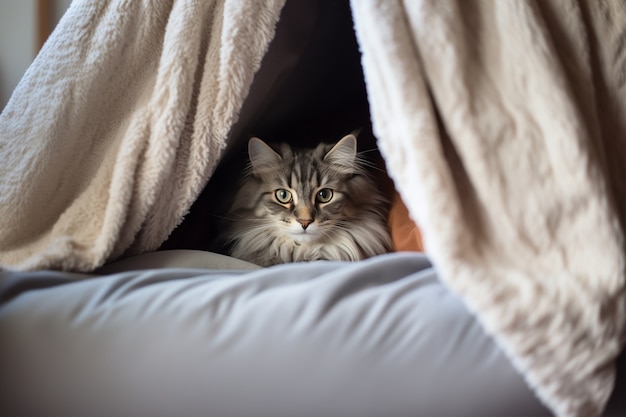 Free photo adorable cat relaxing indoors