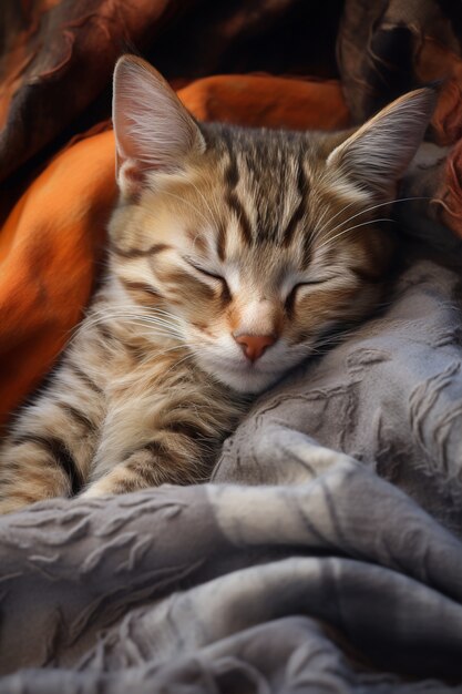 Adorable cat relaxing indoors