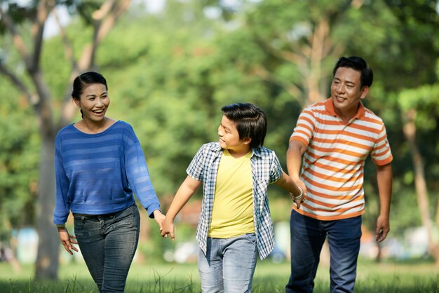 Adorable Family Spending Day Outdoors