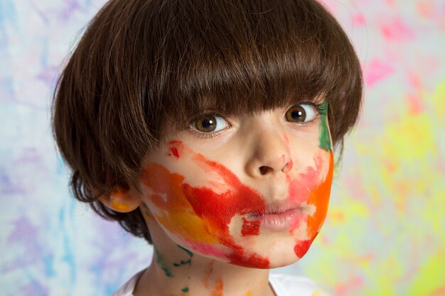 Adorable kid with painted face