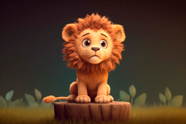 Free photo adorable lion in nature