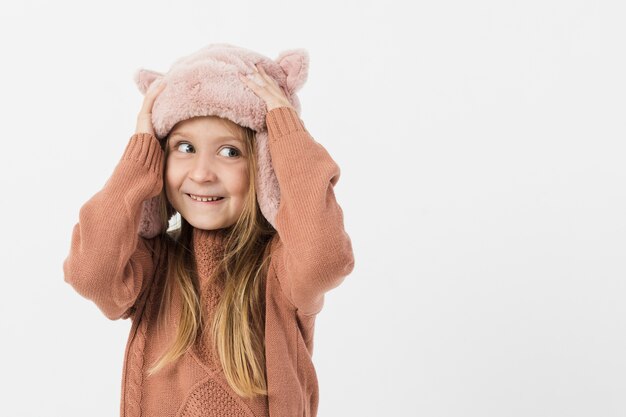 Adorable little girl looking away