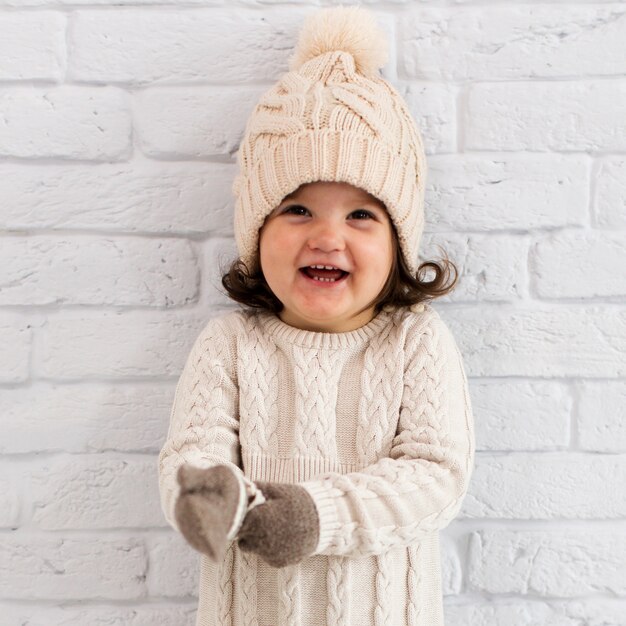 Adorable little girl looking at camera