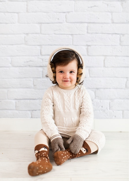 Adorable little girl winter dressed