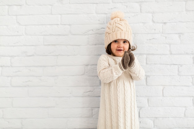 Adorable little girl winter dressed