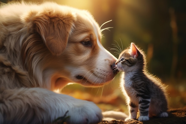 愛らしい子猫と犬