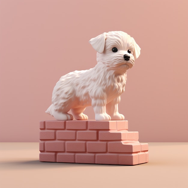 Бесплатное фото Очаровательная мальтийская собака в студии