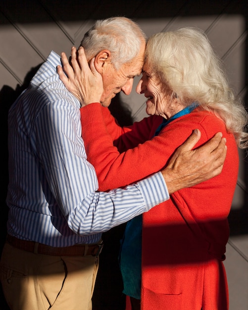 Adorable mature couple together in love