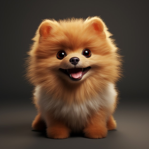 無料写真 スタジオの可愛いポメラニアン犬