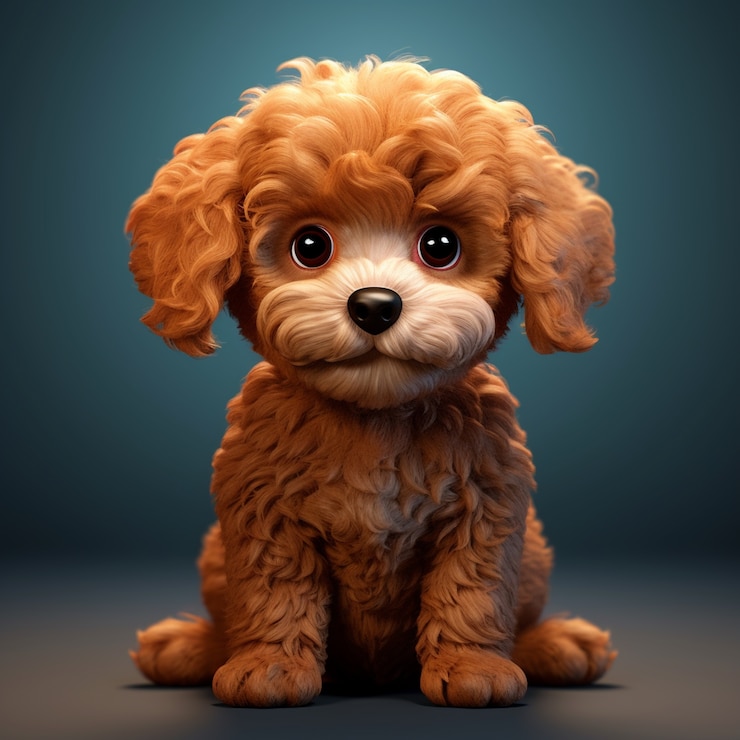 Free Photo adorable poodle dog in studio