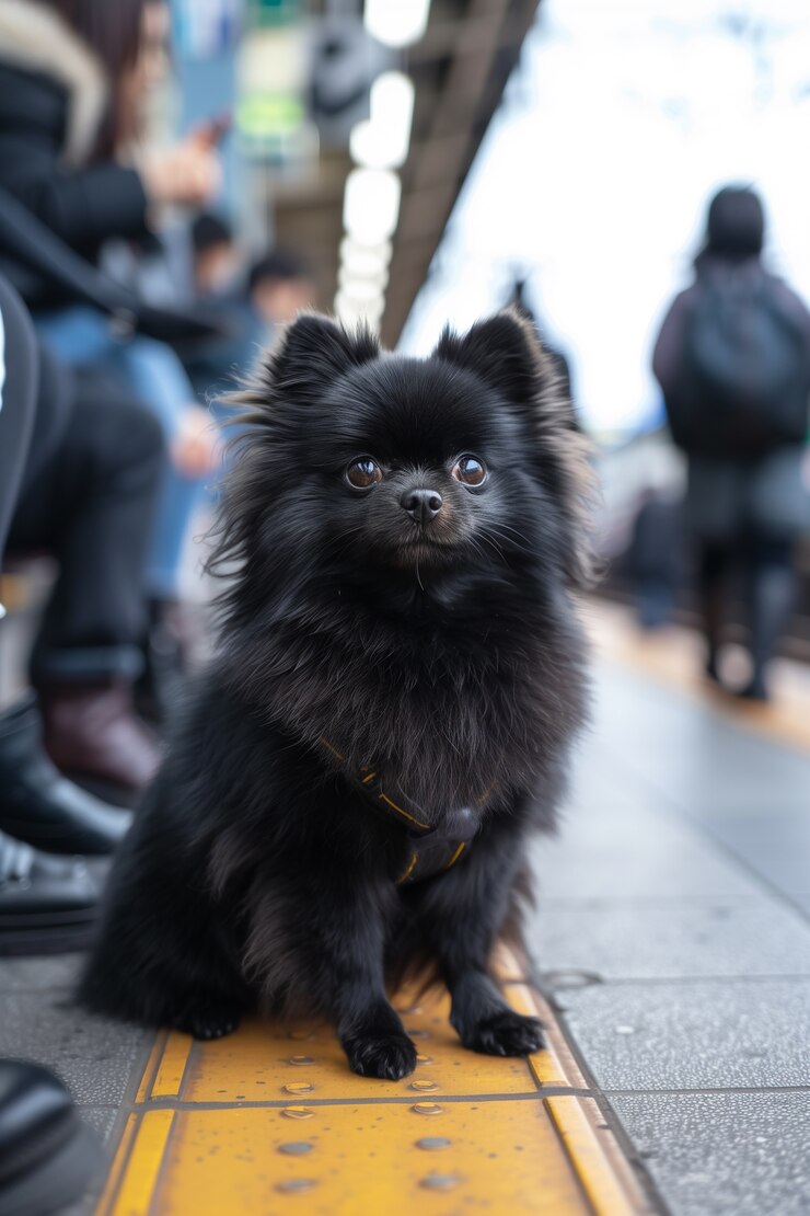 Free Photo adorable portrait of pomeranian dog