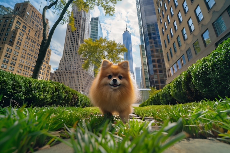 Free Photo adorable portrait of pomeranian dog