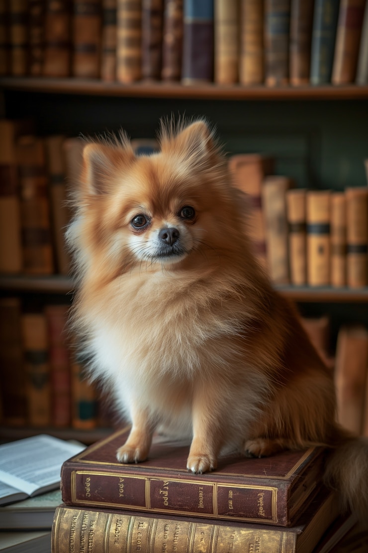Free Photo adorable portrait of pomeranian dog