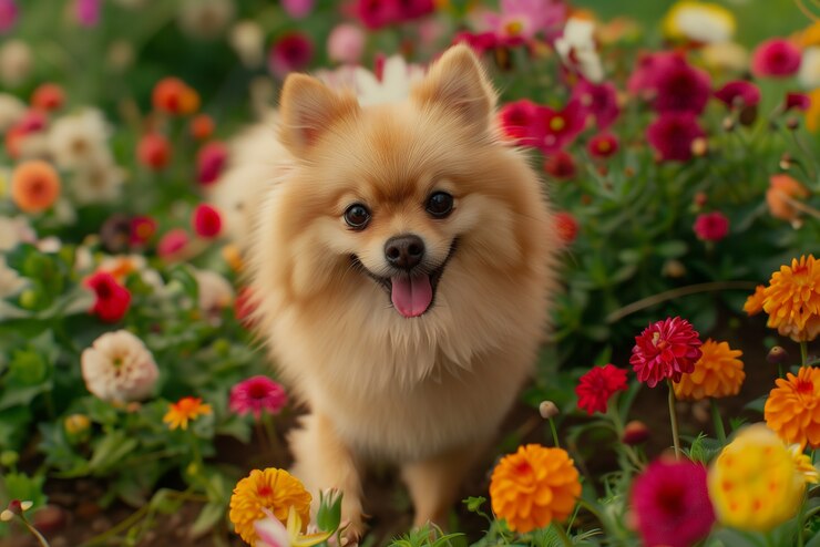 Free Photo adorable portrait of pomeranian dog