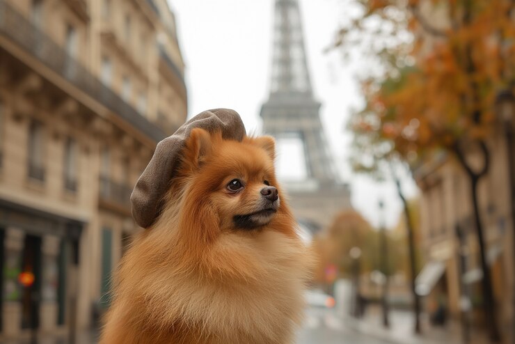 Free Photo adorable portrait of pomeranian dog
