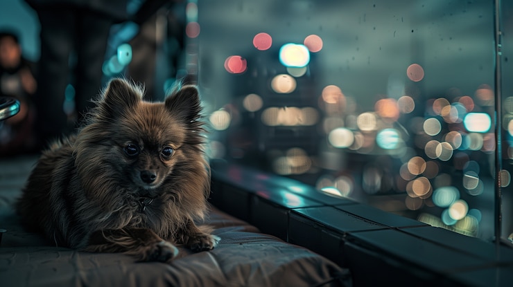 Free Photo adorable portrait of pomeranian dog