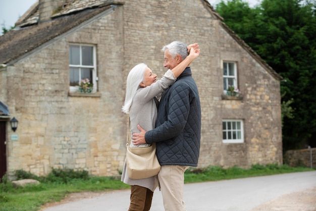 Adorable senior couple having some quality time outdoors