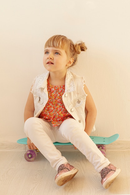 Adorable toddler looking up