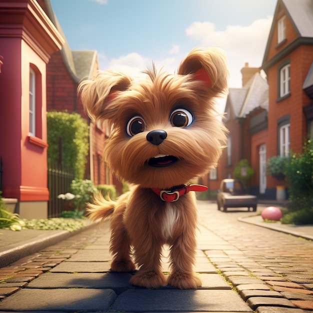 Adorable yorkshire terrier dog outdoors