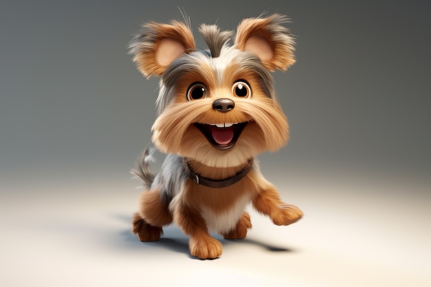 Adorable yorkshire terrier dog in studio