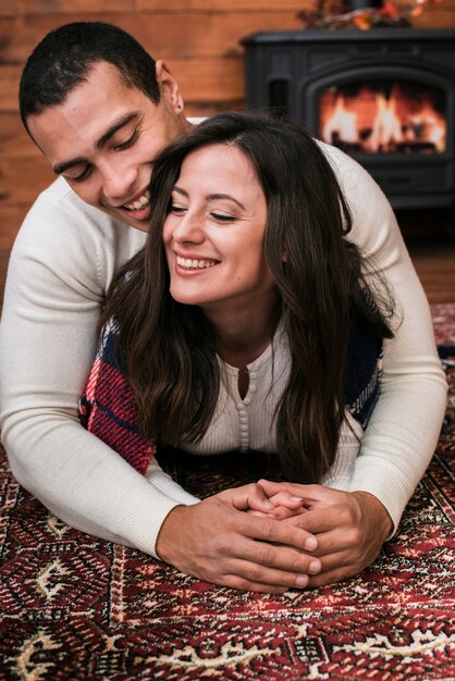 Adorable young couple in love