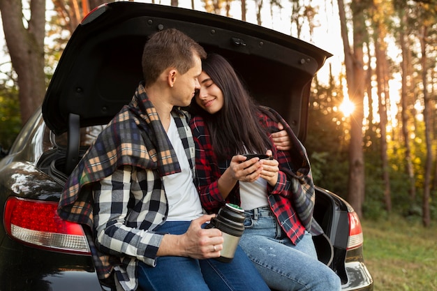 Free photo adorable young couple in love