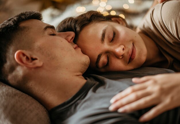 Adorable young couple in love