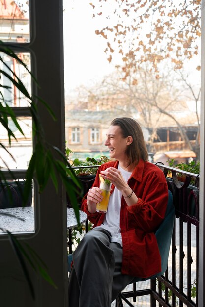 Free photo adult enjoying cocktail